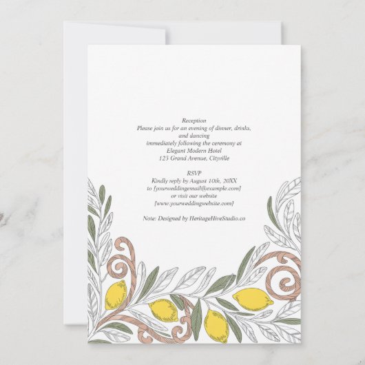 Erfgoed Citroenlijn Kunst Mediterrane Huwelijk Kaart (Achterkant)