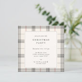 ERFGOED | Crème Tartan Kerstfeest Kaart (Staand voorkant)