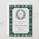 Erfgoed Crest Tartan Kerst Dinnerfeest Kaart (Voorkant)