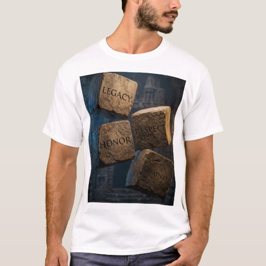 ERFGOED EER RESPECT GROOTHEID - Oude Stenen Kubus T-shirt (Voorkant)