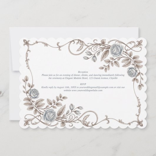 Erfgoed Elegante Victoriaanse Botanische Trouwdag Kaart (Achterkant)