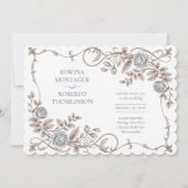 Erfgoed Elegante Victoriaanse Botanische Trouwdag Kaart (Voorkant)