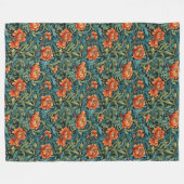 Erfgoed-geïnspireerde William Morris Sophisticated Fleece Deken (Voorkant (Horizontaal))