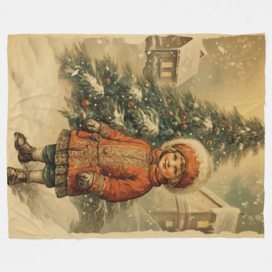 Erfgoed Hues Traditionele Kerstdeken Fleece Deken (Voorkant (Horizontaal))