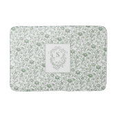 Erfgoed Luxe Salie Franse Toile Monogram Wapenschi Badmat (Voorkant)
