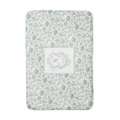 Erfgoed Luxe Salie Franse Toile Monogram Wapenschi Badmat (Voorkant Verticaal)