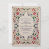 Erfgoed Middeleeuwse Bloem Bruiloft Paars Rood Gou Kaart (Achterkant)