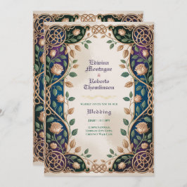 Erfgoed Middeleeuwse Keltische Knoop Sieraden Goud Kaart