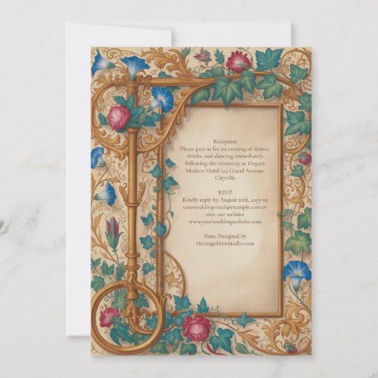 Erfgoed | Middeleeuwse Renaissance Gouden Sieraden Kaart (Achterkant)