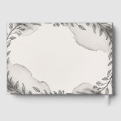 Erfgoed Moderne Zwart-Wit Huwelijksbloemstukken Gastenboek (Achterkant)