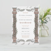 Erfgoed | Neoklassieke Grieks-Romeinse Trouwdag Kaart (Staand voorkant)