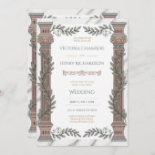 Erfgoed | Neoklassieke Grieks-Romeinse Trouwdag Kaart (Voorkant / Achterkant)
