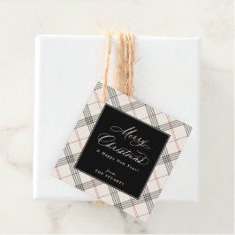 ERFGOED | Neutraal Tartan Kerstmis Bedankjes Labels