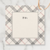 ERFGOED | Neutraal Tartan Kerstmis Bedankjes Labels (Achterkant)