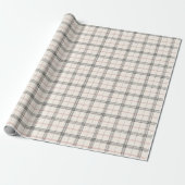 ERFGOED | Neutrale Tartan Vakantie Cadeaupapier (Uitgerold)