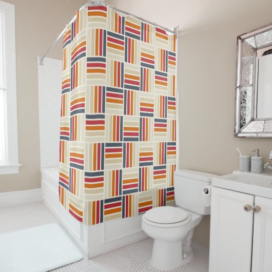 Erfgoed raster quilt naadloos patroon douchegordijn (In situ)