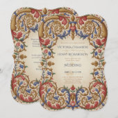 Erfgoed | Renaissance Barokke Weelderige Trouwdag Kaart (Voorkant / Achterkant)