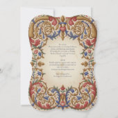 Erfgoed | Renaissance Barokke Weelderige Trouwdag Kaart (Achterkant)