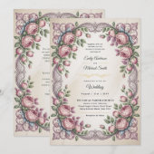 Erfgoed | Rococo en Victoriaanse Botanische Bruilo Kaart (Voorkant / Achterkant)