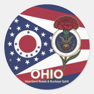 Erfgoed trots van de Ohio Buckeye State 🌰 Ronde Sticker