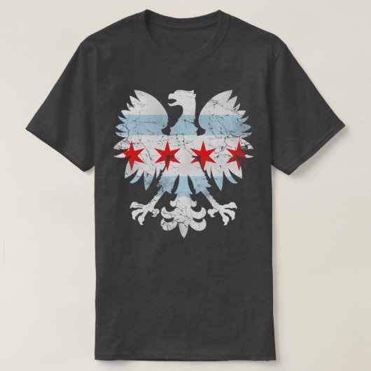  erfgoed van Chicago Flag Pools Eagle T-shirt (Design voorkant)