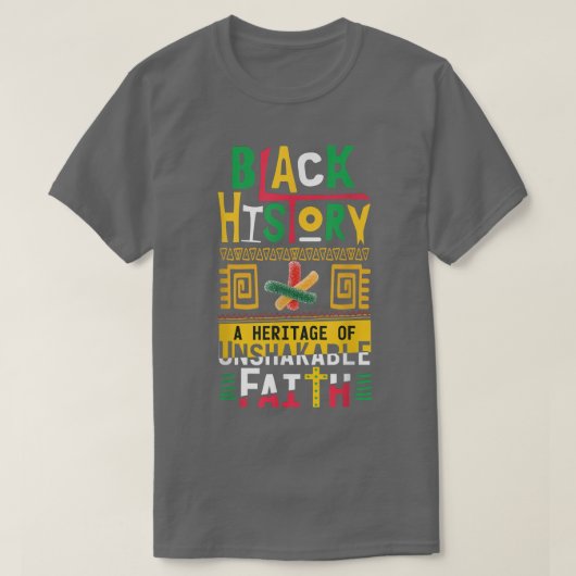 Erfgoed van onwrikbare Faith Black History Mah P T-shirt (Design voorkant)