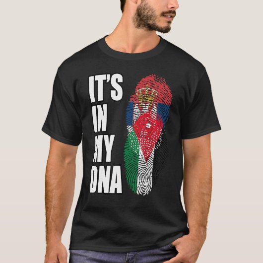  erfgoed van Servië en Jordanië - dna - vlag T-shirt (Voorkant)