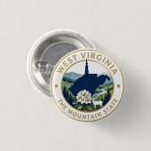 ERFGOED VAN WEST VIRGINIA Mountain State Ronde Button 3,2 Cm (Voorkant /achterkant)
