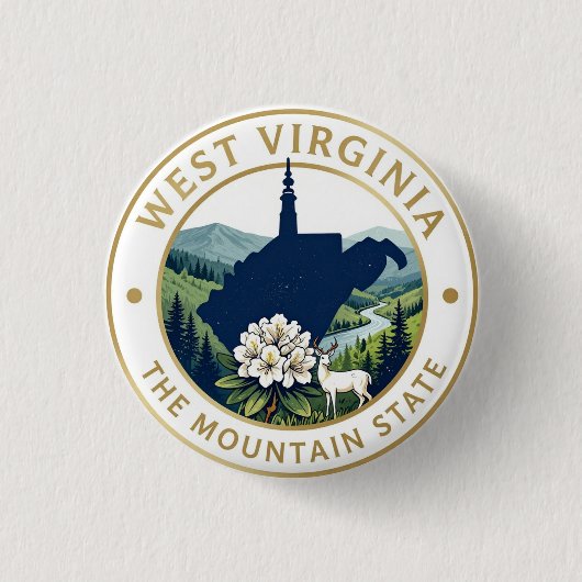 ERFGOED VAN WEST VIRGINIA Mountain State Ronde Button 3,2 Cm (Voorkant)