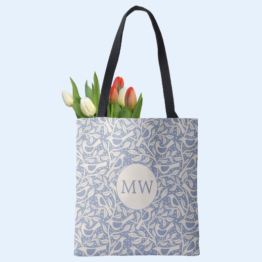 Erfgoed Vogels Monogram Initiaal Tote Bag