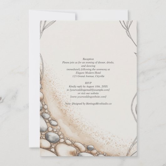 Erfgoed Zand- en kiezelstrand Strandtrouwdag Kaart (Achterkant)