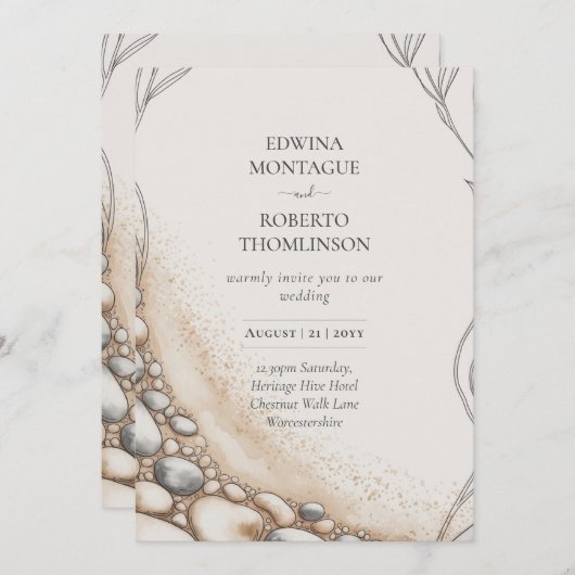 Erfgoed Zand- en kiezelstrand Strandtrouwdag Kaart (Voorkant / Achterkant)