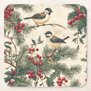 Erfgoed Zangvogel Hulst Kerst Crème Bosland Kartonnen Onderzetters