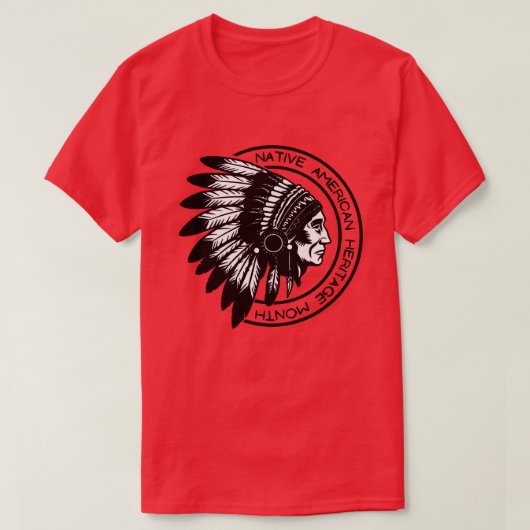 Erfgoedmaand hoofd Native American T-shirt (Design voorkant)