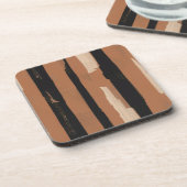 Erfstripe (terracotta + zwart) bier onderzetter (Linkerzijde)