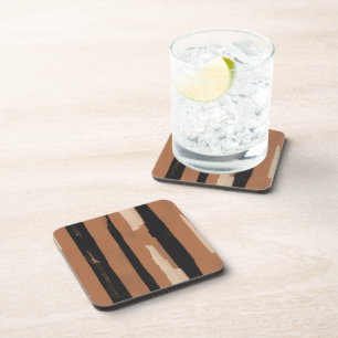 Erfstripe (terracotta + zwart) bier onderzetter