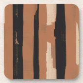 Erfstripe (terracotta + zwart) bier onderzetter (Voorkant)