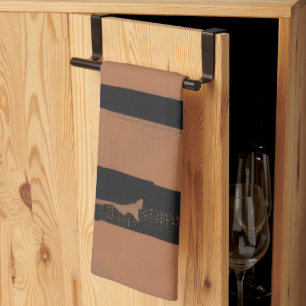 Erfstrook (terracotta + zwart) theedoek