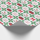 Erfstuk Hulst Patchwork Kerstmis Cadeaupapier (Hoek)