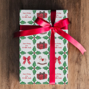 Erfstuk Hulst Patchwork Kerstmis Cadeaupapier