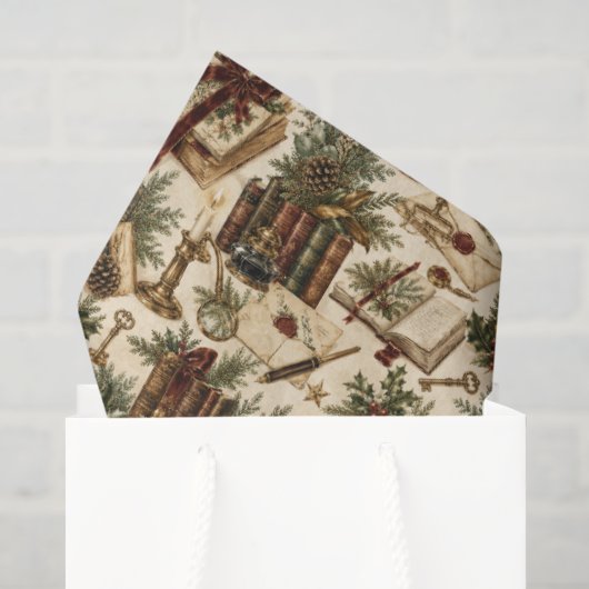 Erfstuk Kerstbibliotheek Tissuepapier (Cadeauzakje)