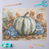 Erfstuk Pompoen Blauwe Hortensia Tissuepapier (Craft)