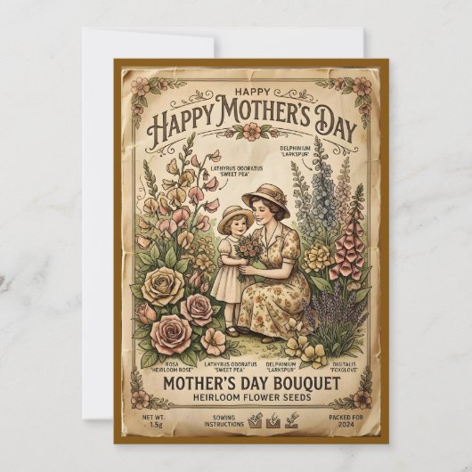 "Erfstuk Zaadpakket — Botanische Moederdag" Kaart (Voorkant)
