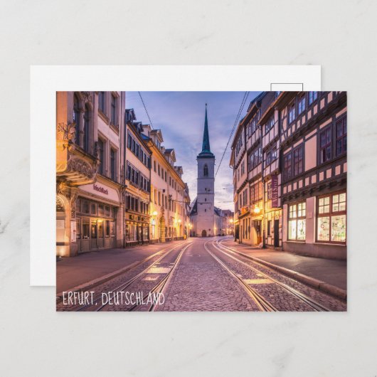 Erfurt, Duitsland Briefkaart (Voorkant / Achterkant)