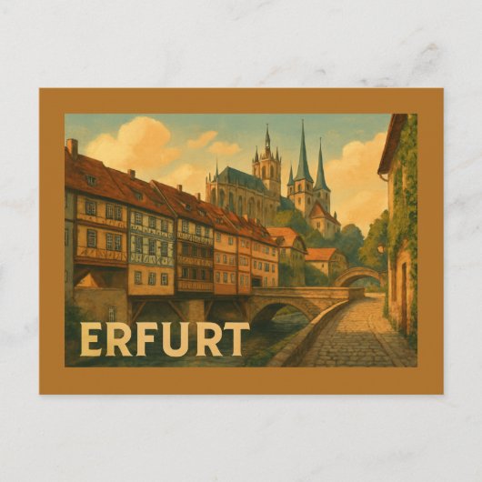 Erfurt Duitsland Stad Kunst Briefkaart (Voorkant)