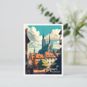 Erfurt Duitsland vintage reisillustratie Briefkaart (Staand voorkant)