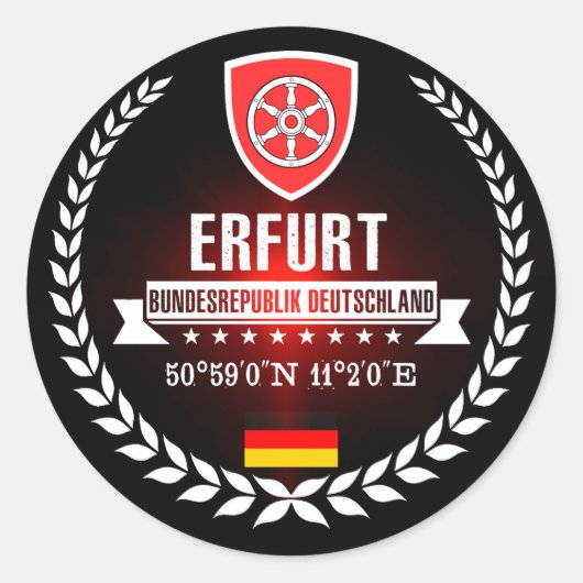 Erfurt Ronde Sticker (Voorkant)