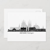 ERFURT Thuringia Germany City Skyline Silhouette Briefkaart (Voorkant / Achterkant)