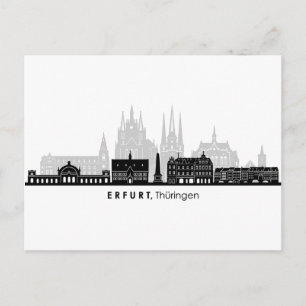 ERFURT Thuringia Germany City Skyline Silhouette Briefkaart