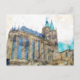 Erfurter Dom. Stadtansicht von Erfurt. Briefkaart